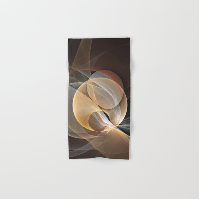 Brown Beige And Gray Abstract Fractals Art Hand Bath Towel By Gabiwart