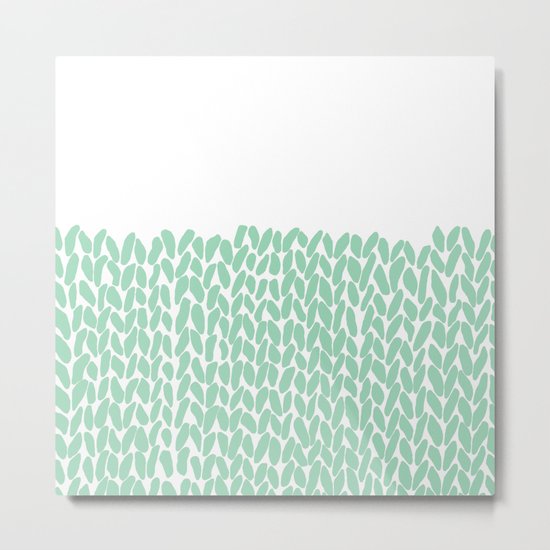 Half Knit Mint Metal Print