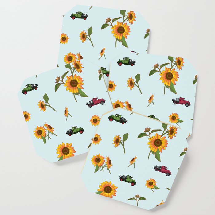 Sunflowers and Truck Coaster