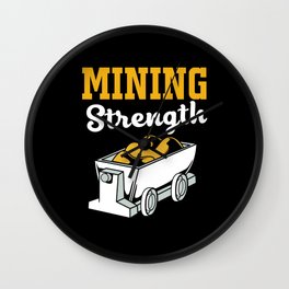 Coal Miner Mining Strength Wall Clock