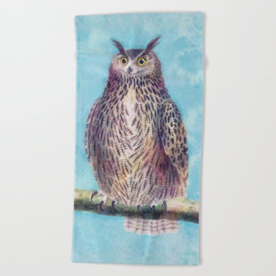Mr. Owl Beach Towel