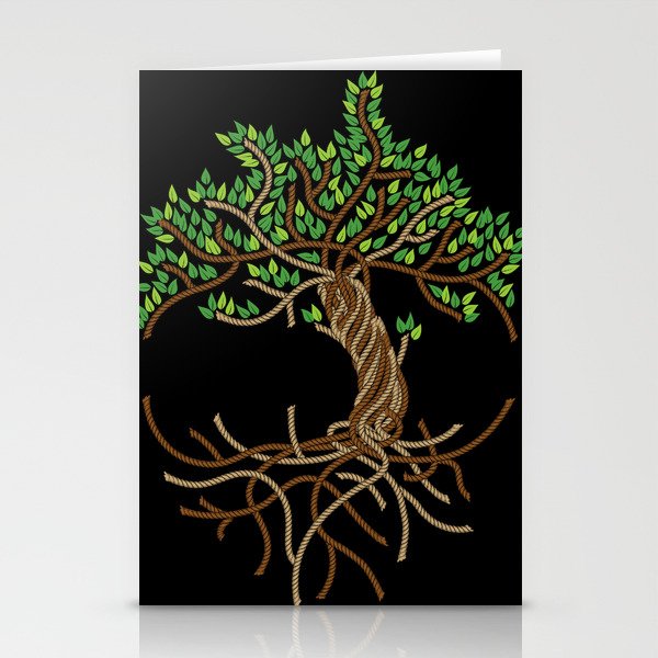 Rope Tree of Life. Rope Dojo 2017 black background Stationery Cards