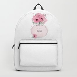 Round Pink Perfume with Flowers Backpack