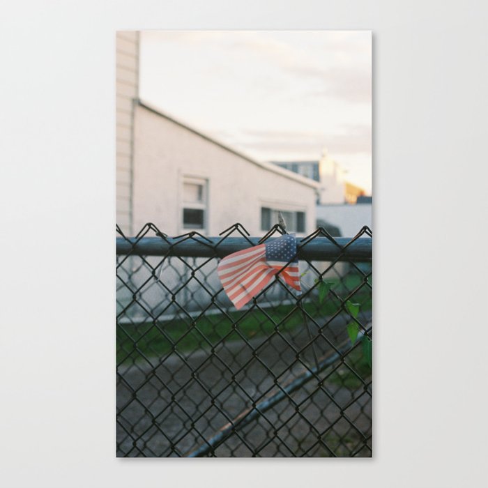 American Flag on Film Canvas Print