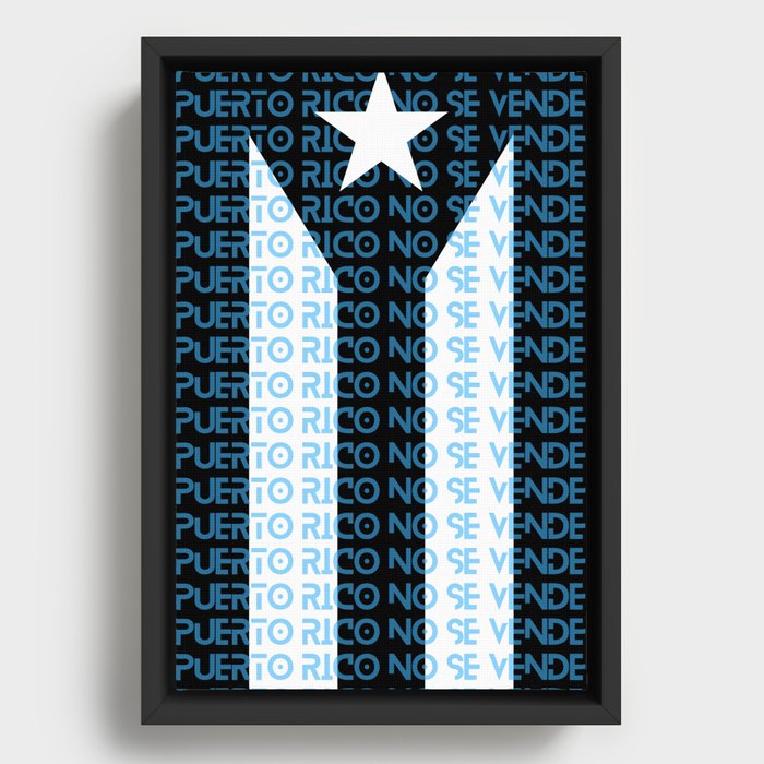 Puerto Rico Isn't For Sale (Blue) Framed Canvas