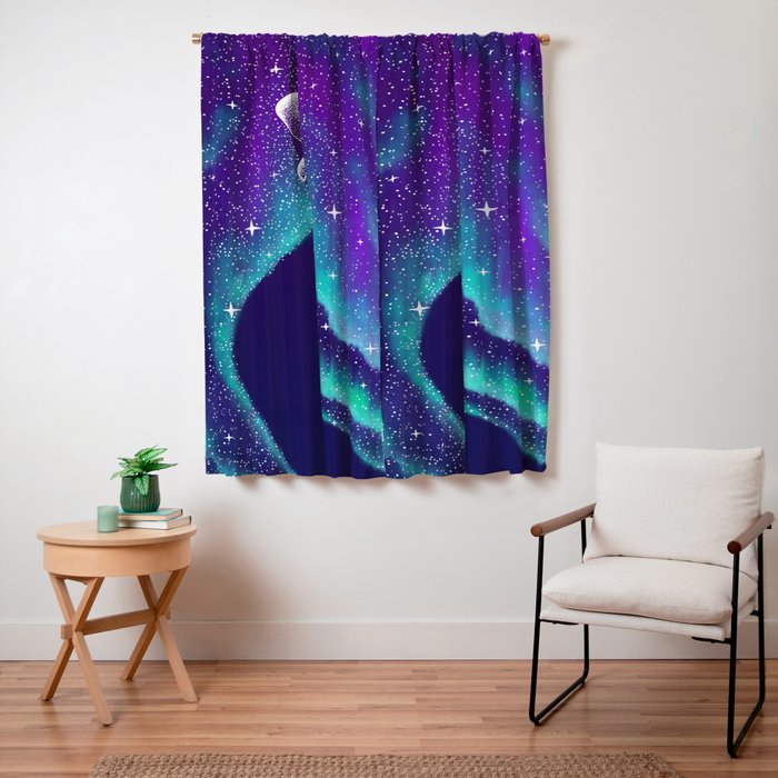 Star eater in northern lights