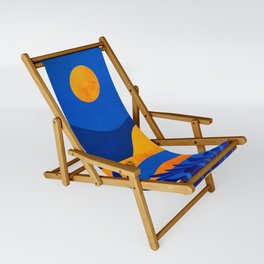 Moonrise Mountains / Blue and Orange Sling Chair
