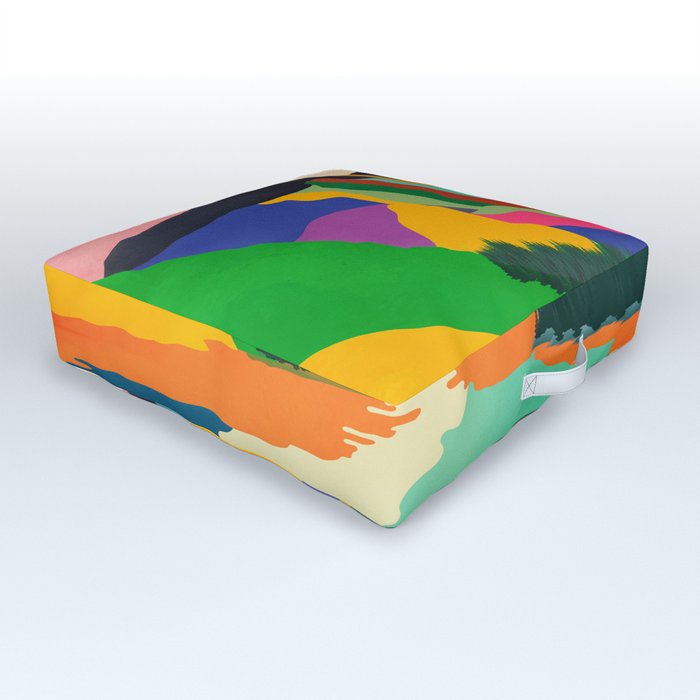 Colorful Mountain Ranges Outdoor Floor Cushion