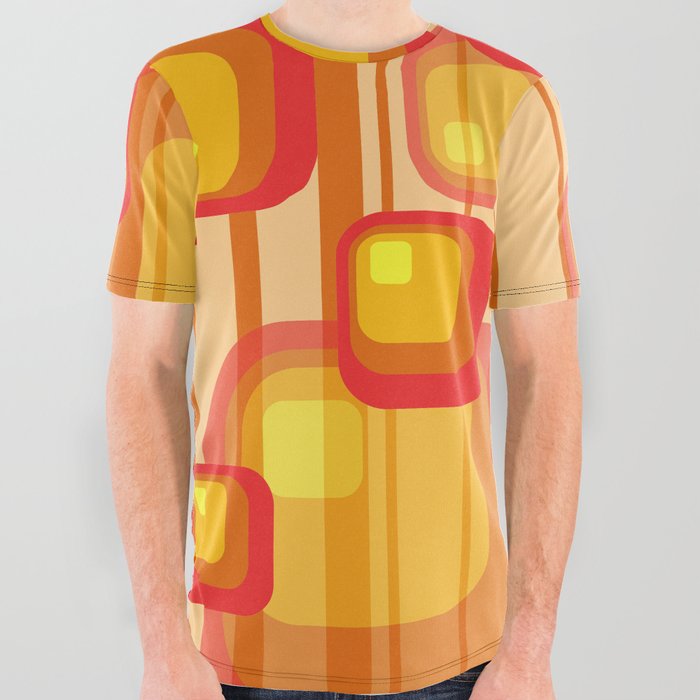 Red and sale yellow graphic tee