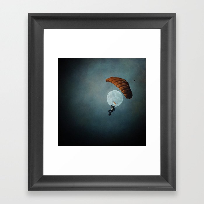 Skydiver's Moon Framed Art Print