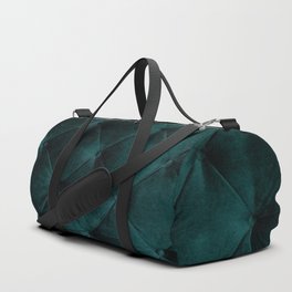 Luxury dark green velvet sofa texture Duffle Bag