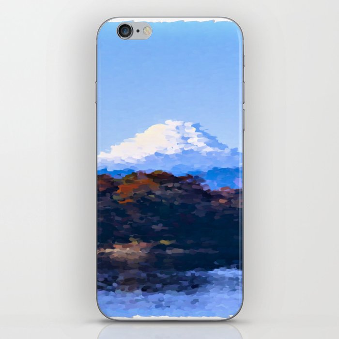 Fuji snow mountain Japan digital oil paint scenery  iPhone Skin