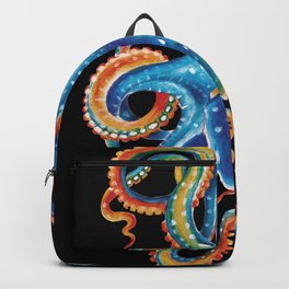Octopus Colorful Tentacles On Black Backpack