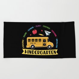 Kindergarten School Bus Beach Towel