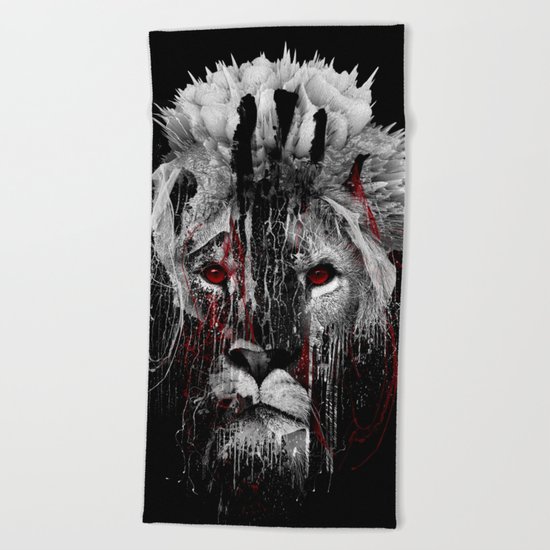 LION - RED EYE Beach Towel