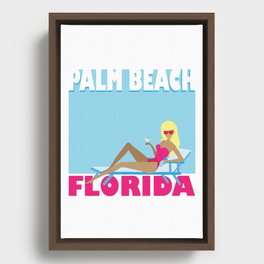 Palm Beach Lady Framed Canvas