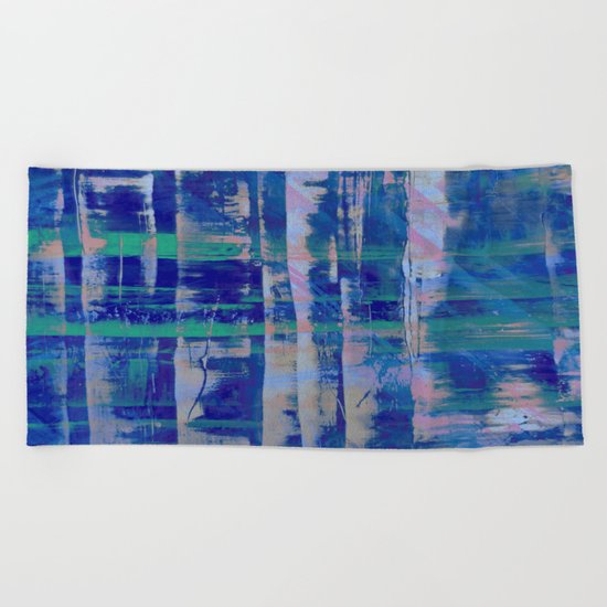 Broken Blue Beach Towel