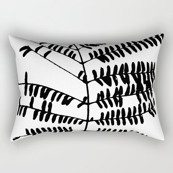 Leaf #Black Rectangular Pillow
