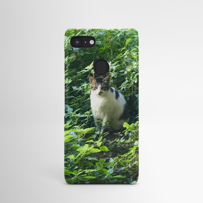 Cat in the Leaves Android Case