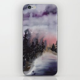 Watercolor Loose Landscape Dramatic Sky iPhone Skin