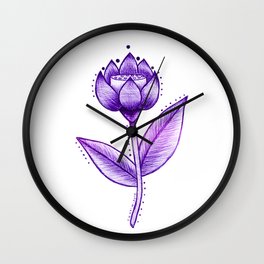 Lotus Be Purple Wall Clock