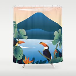 Costa rica travel poster Shower Curtain