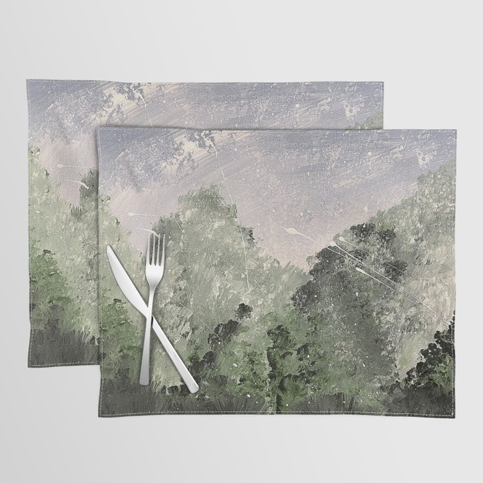 Snowy Memories Abstract Placemat