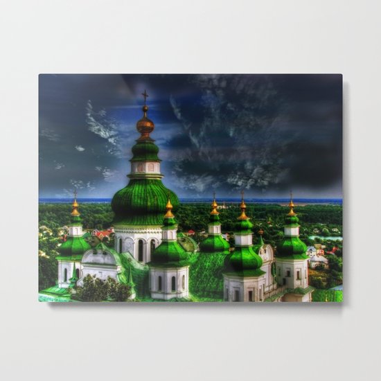 Domes of Trinity Cathedral, Chernigov, Ukraine Metal Print