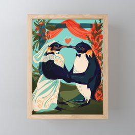 Lovebirds- Penguins Framed Mini Art Print