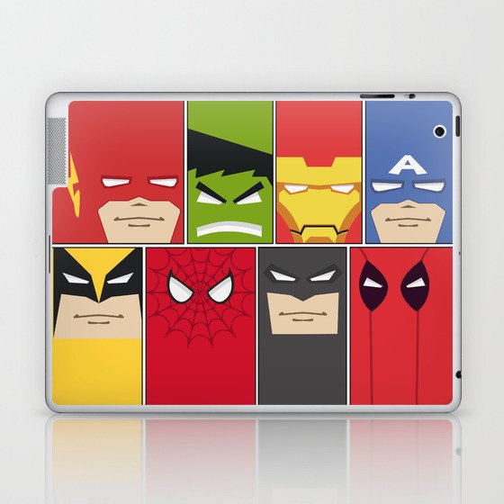 Minimalist Superheroes Laptop & iPad Skin