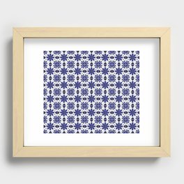 Blue Talavera Tile Recessed Framed Print