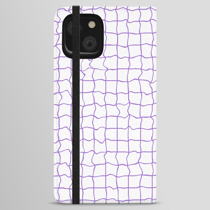 Violet minimal geometrical liquid square pattern iPhone Wallet Case
