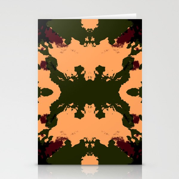 Ichiharu - Abstract Dark Camouflage Ink Blot Art Stationery Cards