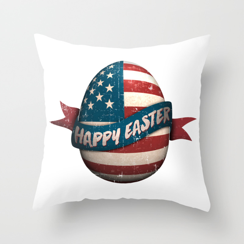 Patriotic Happy Easter Egg USA Flag Throw Pillow by eleventeez9 Patriotic Happy Easter Egg USA Flag Throw Pillow by eleventeez9