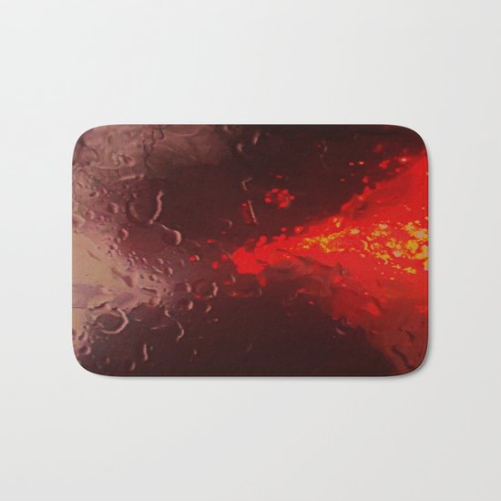 Abstract Red Rain Bath Mat