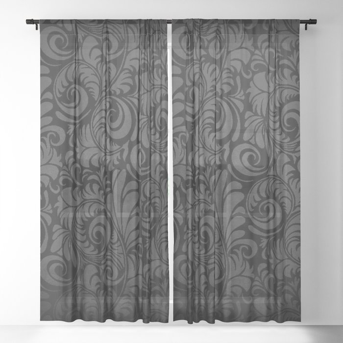 Damask Pattern Sheer Curtain