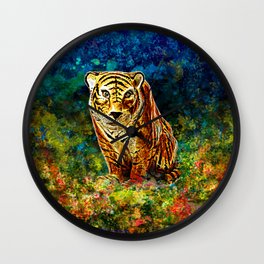 Tiger After The Hunt. Wall Clock