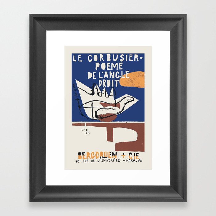 Le Corbusier - Exhibition poster for Poeme de L‘Angle Droit 1995 in Paris Framed Art Print