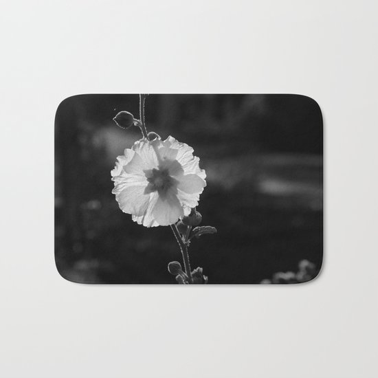 white flower Bath Mat