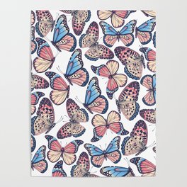 Vintage Butterfly Pattern Poster