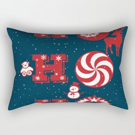 Ho Ho Ho Santa Laugh Joyful Christmas Rectangular Pillow