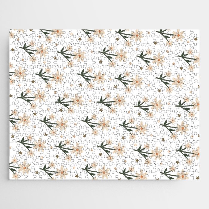 Classy Floral Seamless Print Pattern Jigsaw Puzzle