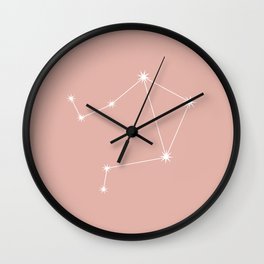 LIBRA Pastel Pink – Zodiac Astrology Star Constellation Wall Clock