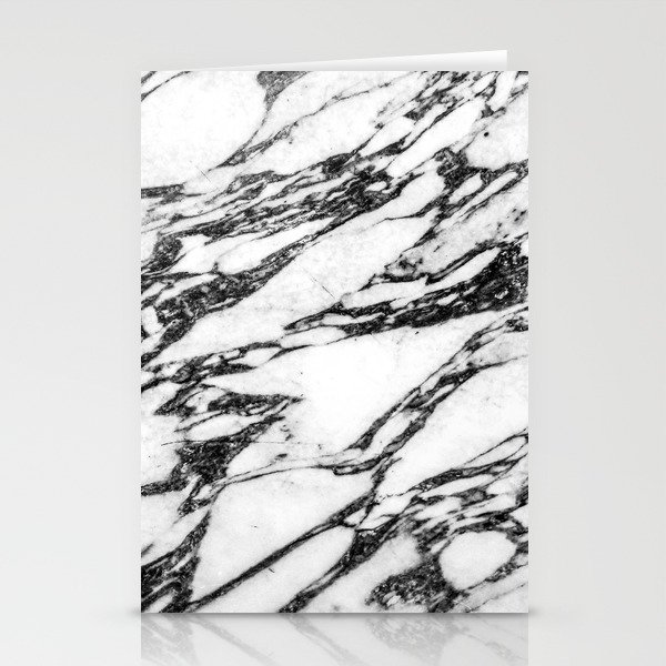 Modern Black and White Marble Stone Stationery Cards