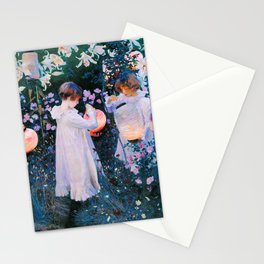 John Singer Sargent - Carnation, Lily, Lily, Rose Stationery Card