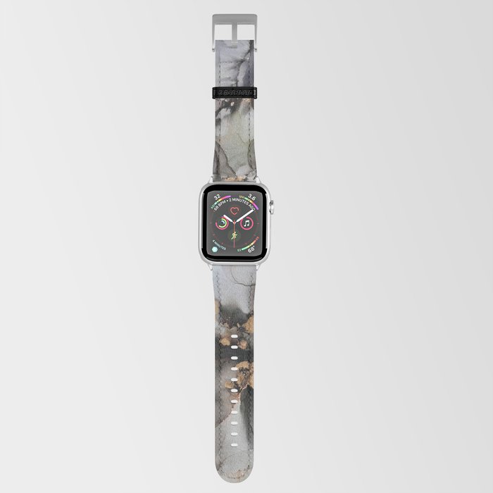 Acrobats Fluid Abstract Art Gold and Dark Blue  Apple Watch Band