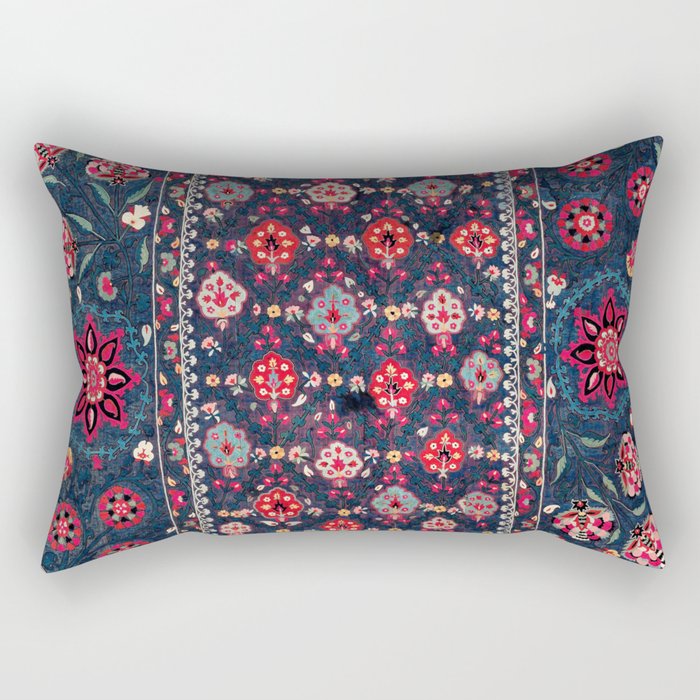 Lakai Suzani Shakhrisyabz Uzbek Embroidery Print Rectangular Pillow