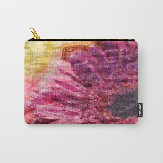 Pink glitter blossom -Floral watercolor illustration Carry-All Pouch