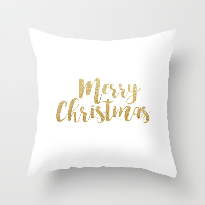 Merry Christmas Gold Glitter Script Throw Pillow By Avenger