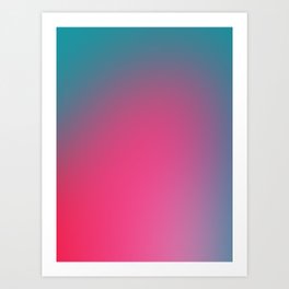 Glowy Turquoise And Pink Gradient Art Print
